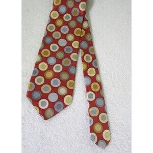 TED BAKER 100% Imported Silk Tie Hand Tailored Multicolor Circles